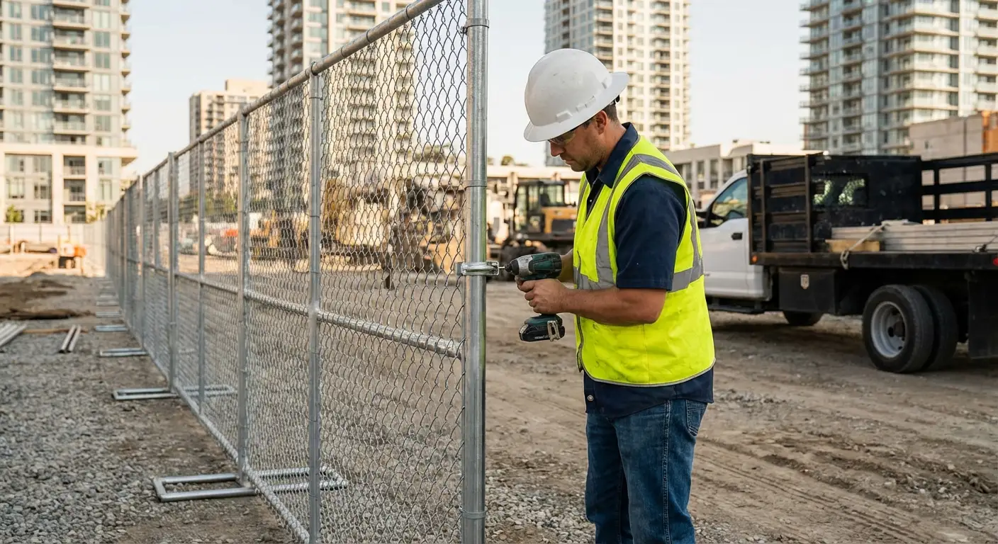 Downtown Brookline temporary fencing and site security