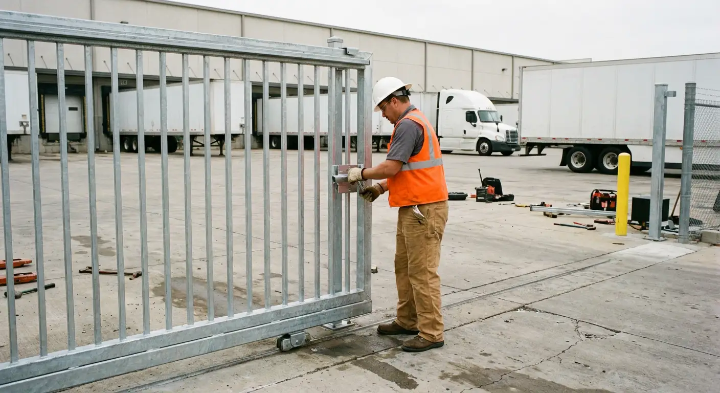 Heavy-duty temporary fencing installation in Brookline