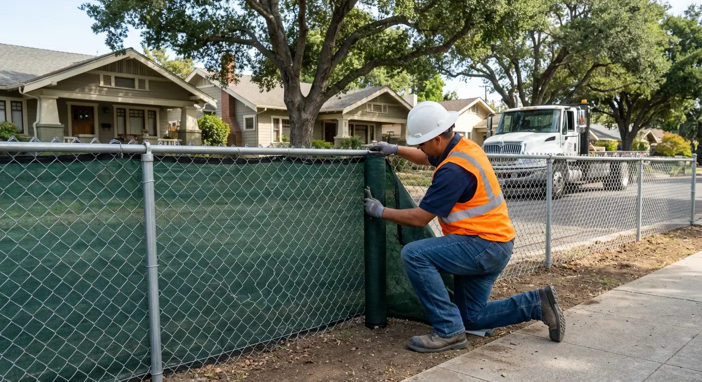 Temporary fence installation in Brookline