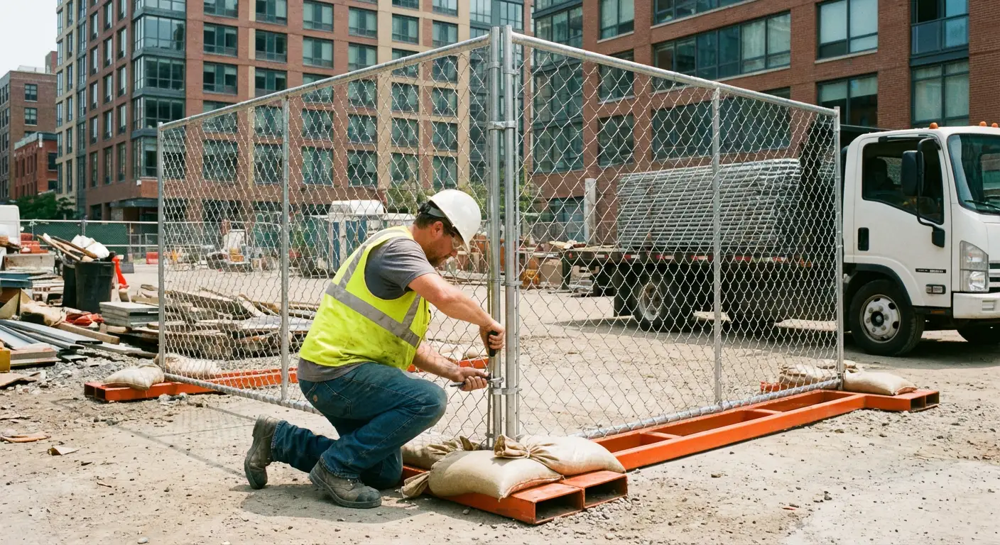 Temporary fence rental services in North Brookline