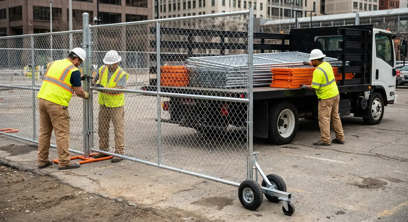 Temporary gate rental installation site in Brookline