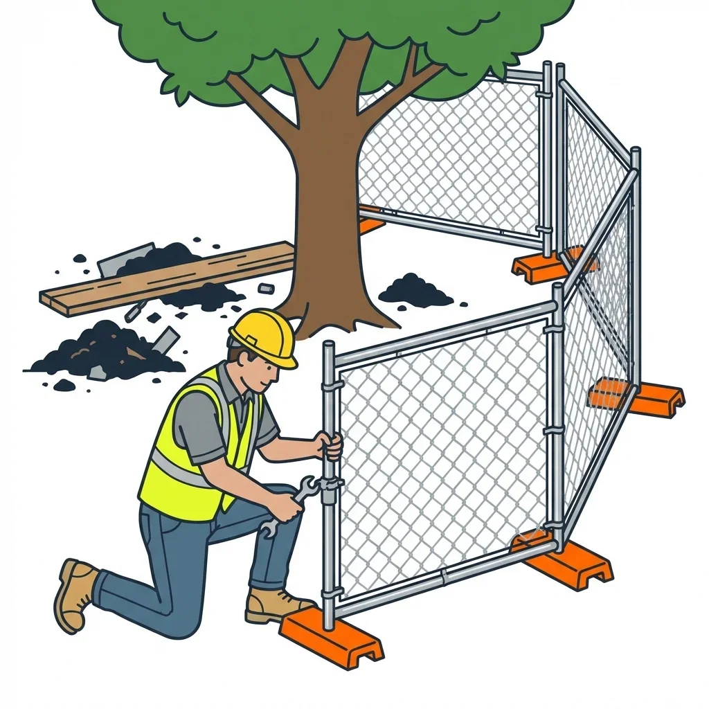 Infographic detailing common tree protection violations and prevention in Brookline, MA